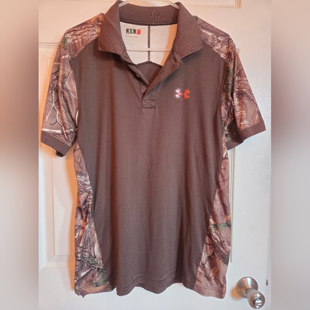 Men's Brown Camo Polo Shirt